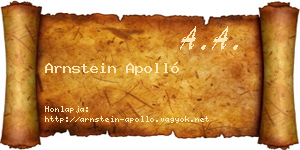 Arnstein Apolló névjegykártya